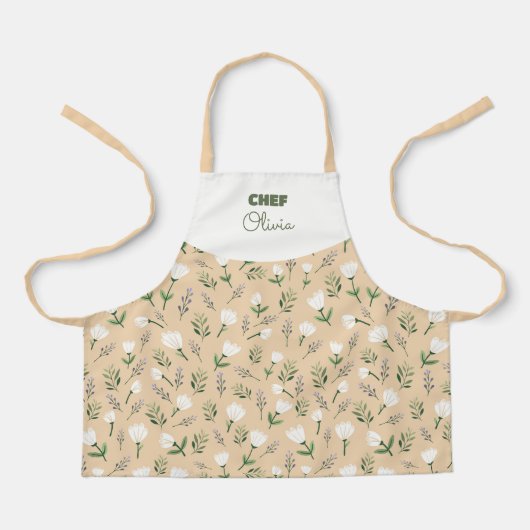 Custom Name & White Florals Schort (Voorkant)