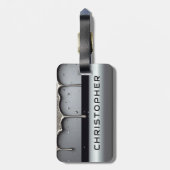 Custom Name With Dripping Liquid Metal Bagagelabel (Achterkant verticaal)
