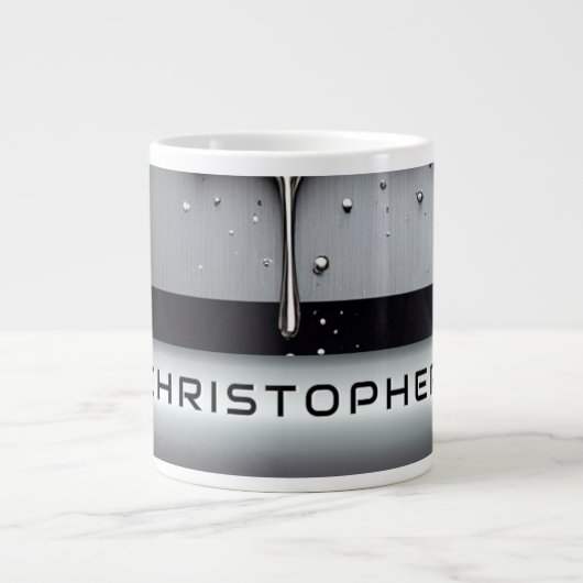 Custom Name With Dripping Liquid Metal Extra Grote Beker (Voorkant)