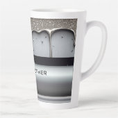 Custom Name With Dripping Liquid Metal Latte Mok (Rechts)