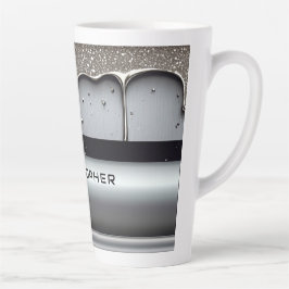 Custom Name With Dripping Liquid Metal Latte Mok