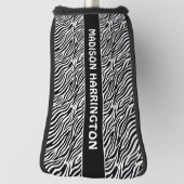 Custom Name Zebra Pattern Golfheadcover (Draai 90)