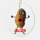 Custom Named Potato Cartoon Keramisch Ornament (Links)