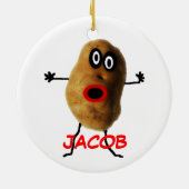 Custom Named Potato Cartoon Keramisch Ornament (Achterkant)