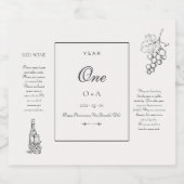 Custom Names & Dates | Elegant Wine, Beer & Party  Sparkling Wijnetiket (Enkel label)