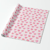 Custom Names Romantic Pink Love Design - Cadeaupapier (Uitgerold)