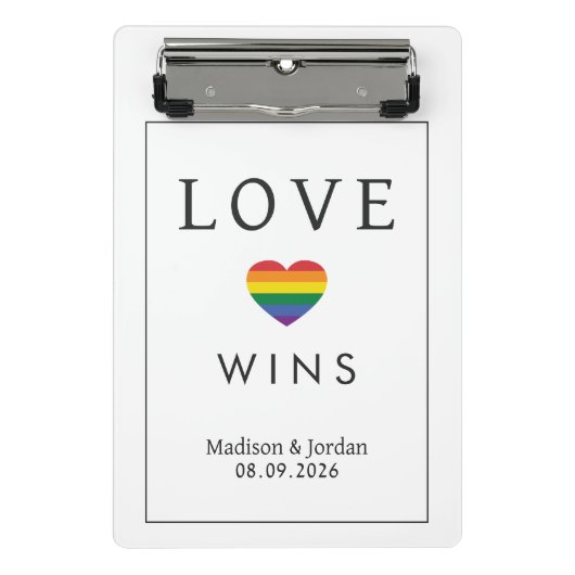 Custom Names / Text Rainbow LOVE Mini Klembord (Voorkant)