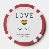 Custom Names / Text Rainbow LOVE Poker Chips (Achterkant)
