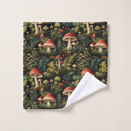 Custom Nature Towel Mushrooms in Terracotta (Gant de toilette)