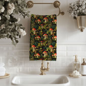 Custom Nature Towel Mushrooms in Terracotta Bad Handdoek