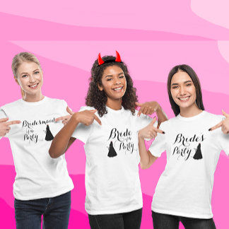 Custom Naughty Batchelorette Bride's Modern Script T-shirt