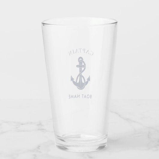 Custom Nautical Captain Name Boat Anchor Glas (Achterkant)
