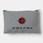 Custom Nautical Compass & Coordinates 41° N 71° W Etui (Achterkant)