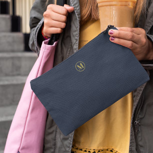 Custom Navy Blauw Goud Monogram Minimale Reiniging Etui