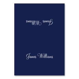 Custom Navy Bleu Blanc Simple Lieu Paramètre Carte