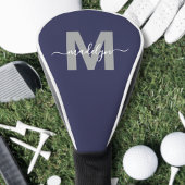 Custom Navy Blue Initiaal Naam Monogram Golfheadcover