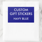 Custom NAVY BLUE RECHTHOEK Gift Stickers Sjabloon (Tas)
