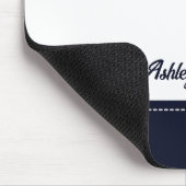 Custom navy blue white personalized preppy stylish muismat (Hoek)