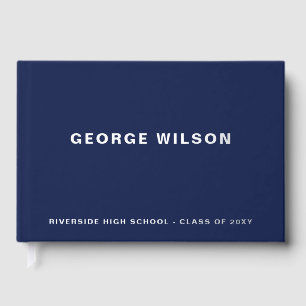 Custom Navy High School Afstudeerder Party Afstude Gastenboek
