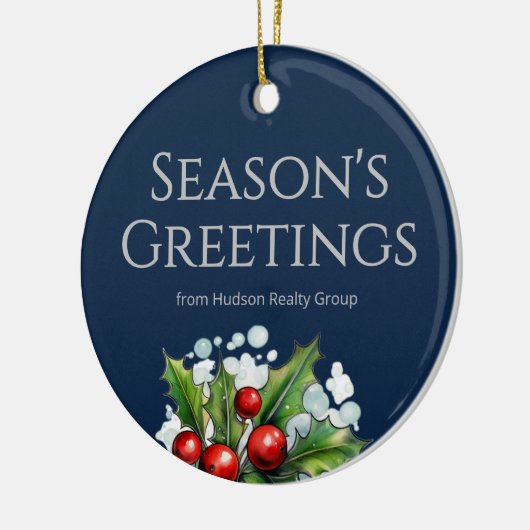 Custom Navy Realtor Ornament with Logo (Links)