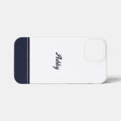 Custom navy white personalized preppy stylish chic iPhone hoesje (Achterkant horizontaal)