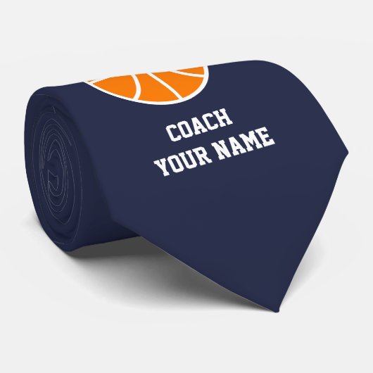Custom neck tie gift for basketball coach stropdas (Opgerold)