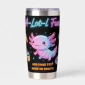 Custom Neon Axolotl A-Lot-l Fun Tumbler Geïsoleerde Drinkbeker (Achterkant)