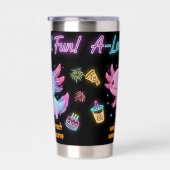 Custom Neon Axolotl A-Lot-l Fun Tumbler Geïsoleerde Drinkbeker (Rechts)