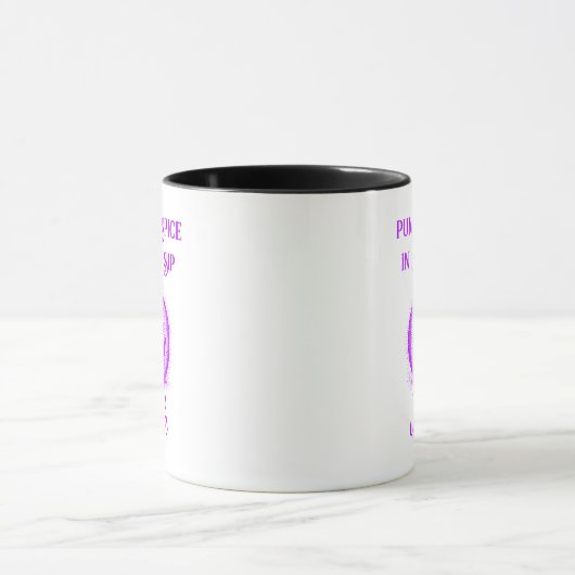 Custom Neon Halloween - Paarse pompoen ontwerp Mok (Midden)