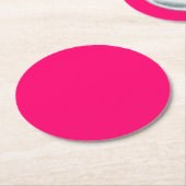 Custom Neon Pink Paper Onderzetter - Bulk & Evenem (Gebogen)
