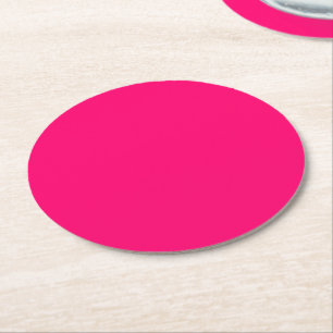 Custom Neon Pink Paper Onderzetter - Bulk & Evenem