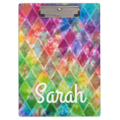 Custom Neon Regenboog stropdas Dye Waterverf Harle Klembord (Voorkant)