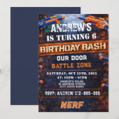 Custom Nerf Birthday Invitation (Devant / Derrière)