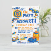 Custom Nerf War Birthday Invitation  (Debout devant)