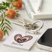 Custom Nested Hearts Keychain – Just Love (Voorkant Rechts)