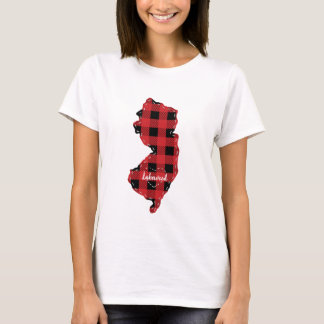 Custom New Jersey State Hometown Plaid Kerstmis T-shirt