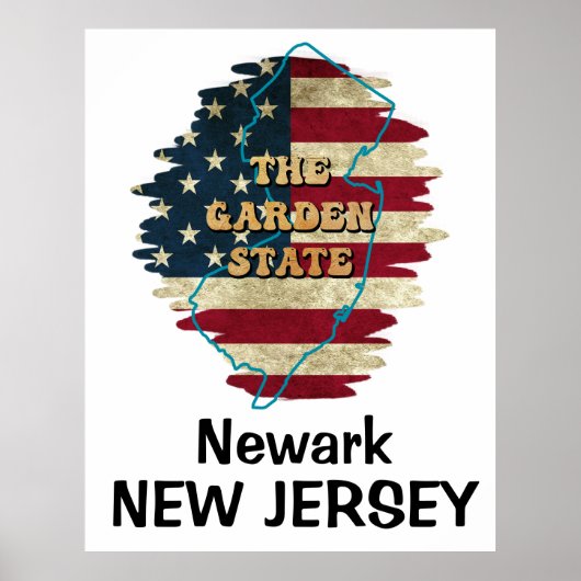 Custom New Jersey State Poster (Voorkant)