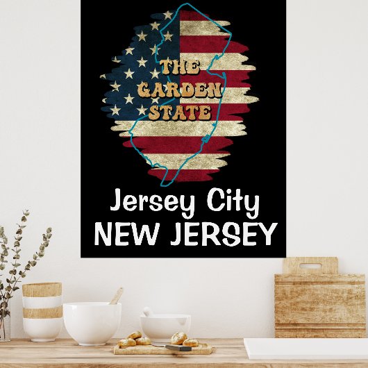Custom New Jersey State Poster (Keuken)