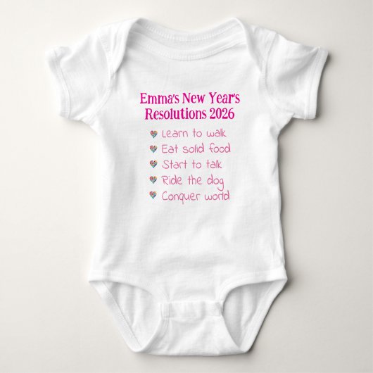 Custom New Year's Resolutions, Girl, Funny    Romper (Voorkant)