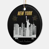 Custom New York 2025 Marathon Runner Gift Keramisch Ornament (Links)
