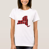 Custom New York State Hometown Plaid Kerstmis T-shirt (Voorkant)