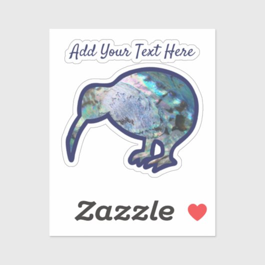 CUSTOM New Zealand Pāua Kiwi Sticker (Vel)