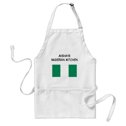 Custom Nigerian Flag White and Green Standaard Schort (Voorkant)