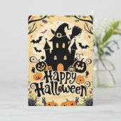 Custom Night Happy Halloween Feestdagenkaart (Staand voorkant)