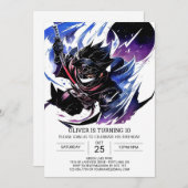 Custom Ninja Sword Kinderen Verjaardag Kaart (Voorkant / Achterkant)
