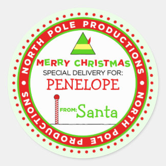 Custom North Pole Productions Gift Label