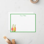 Custom Note Kaart-Gladiolus Notitiekaartje (Voorkant / Achterkant in situ)