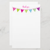 CUSTOM NOTE schattig helder bunting aqua limoen ro Briefpapier (Voorkant / Achterkant)