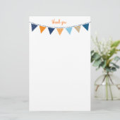 CUSTOM NOTE schattig helder bunting bold sinaasapp Briefpapier (Staand voorkant)