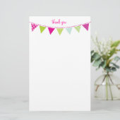 CUSTOM NOTE schattig helder bunting heet limoen ro Briefpapier (Staand voorkant)